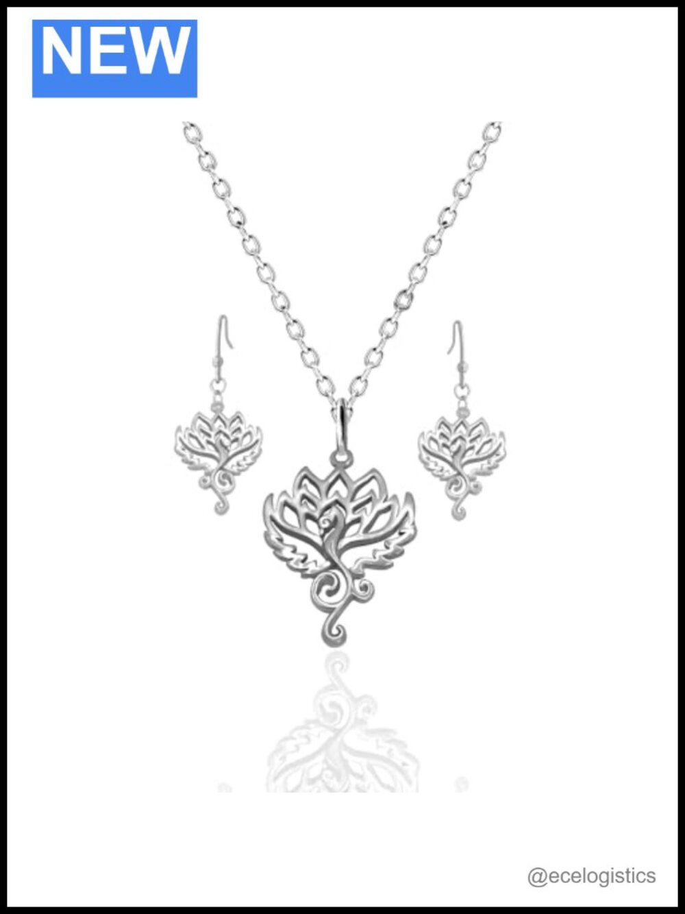 Phoenix Om Lotus Pendant Necklace Surgical Steel Adjustable